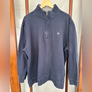 Brooks Brothers 1/4 Quarter Zip Sweater Men’s 3XLT Blue 100% Cotton Pullover